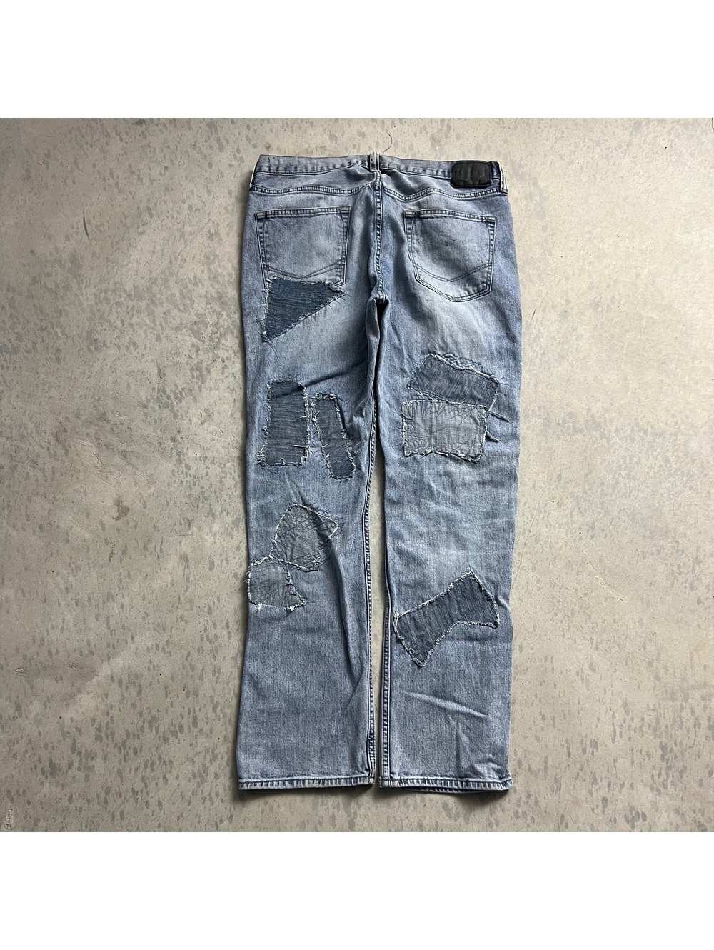 VTG Y2K Bullhead Patchwork Slim Jeans Mens Sz. 36X32 (Fits 36X30) Distressed - Picture 2 of 8